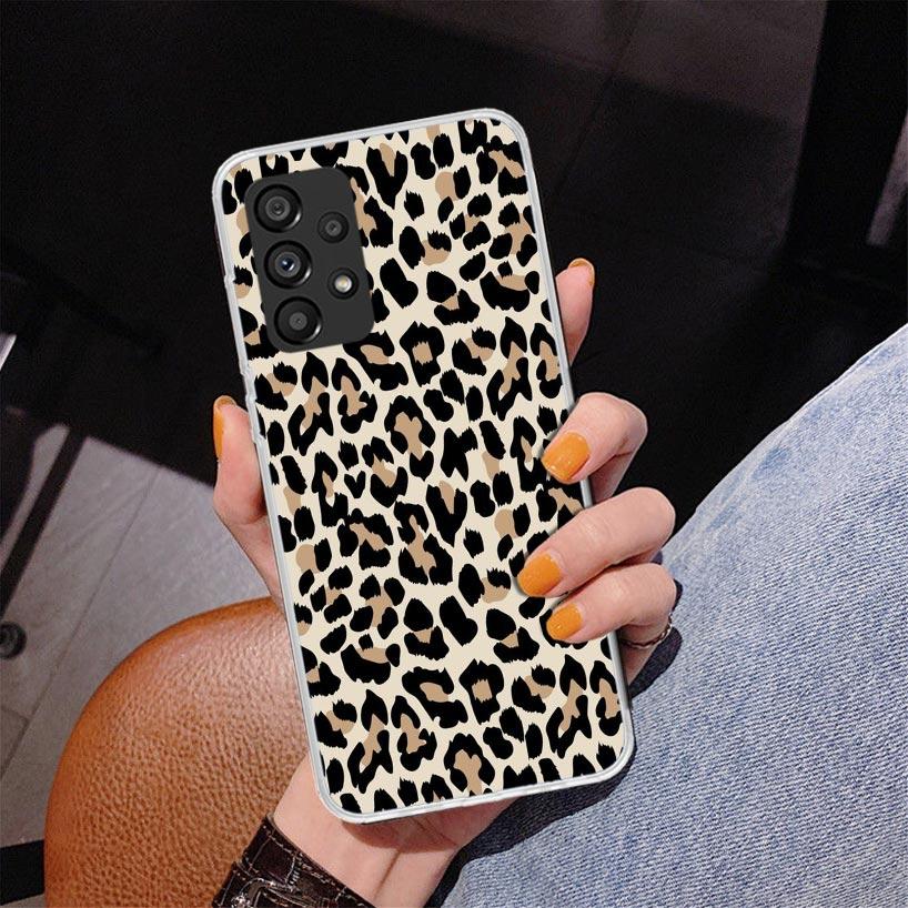Leopard Print Phnoe Case for Samsung Galaxy A17 A37 A57 A16 A26 A36 A56 A15 A14 A13 A55 A54 A53 A35 A34 A33 A25 A24 A23 A52 Gala