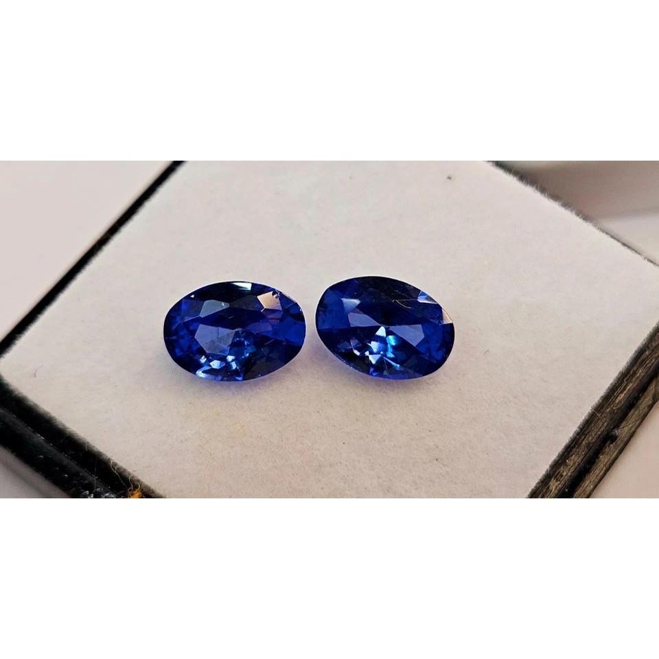 Schöner Zirkon Blau Für Ohrringherstellung Oval geschliffen 2+ Karat Paar Lose Edelsteine