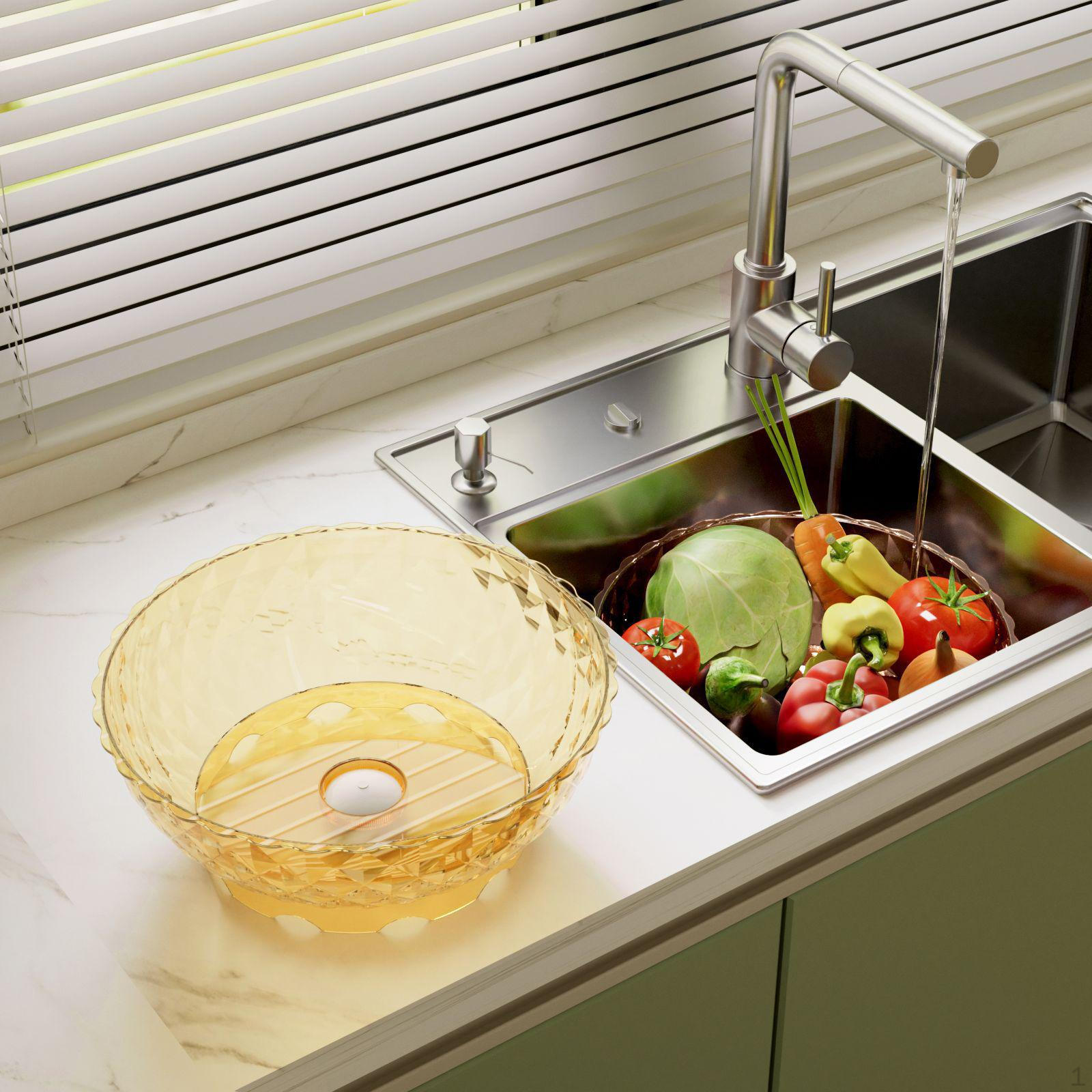 

Сливная корзина для хранения, быстросохнущая салатница, миксер для приготовления пищи, стиральная машина для фруктов, сушилка для домашнего использования оранжевый