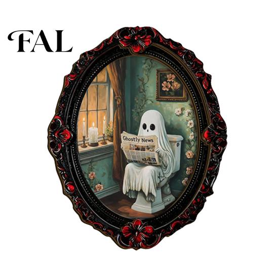 Gothic Refrigerator Magnets Halloween Dark Style Magnet, Retro Oval Photo Holiday Gifts Frame Decorative Magnetic Sticker for Metal