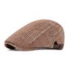 Plaid Cap Men's British Beret Retro Forward Hat Newsboy Hat