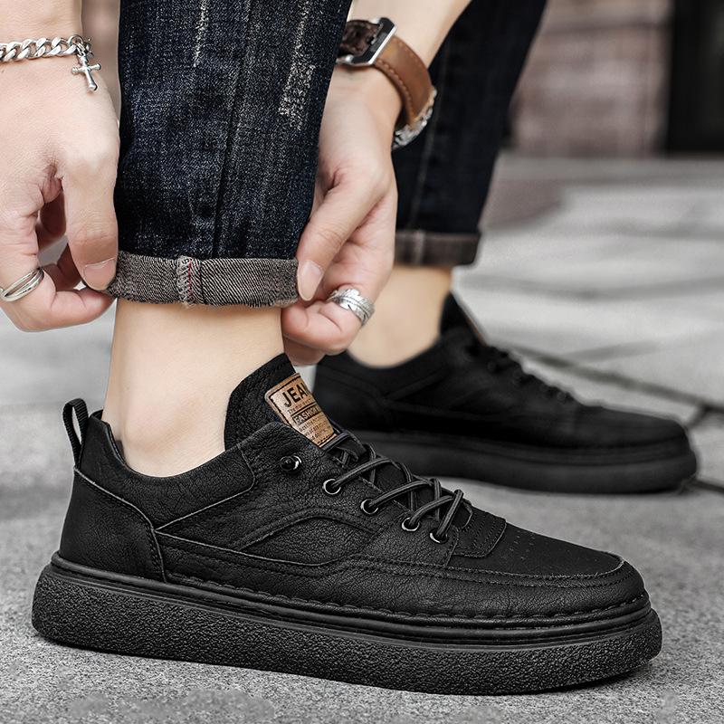 Chaussures en cuir tendance pour hommes 2025: Style Britannique Polyvalent Automnal Décontracté & Formel.