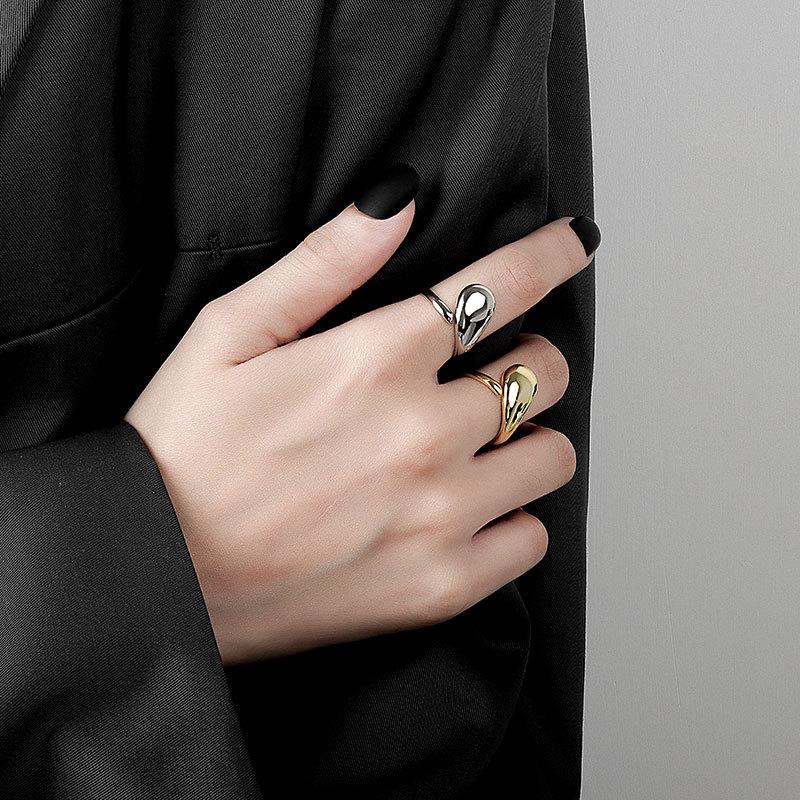 Minimalist Cool Smooth Open Ring For Women Adjustable Temperament Finger Ring Simple Fashion Jewelry