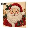 Bomboniere Uniche Kit Pittura Perle Finte di Natale, Capanna Innevata di Babbo Natale Pittura DIY Esposizione Artistica da Parete Set Artigianale con Perline 3D per Adulti,