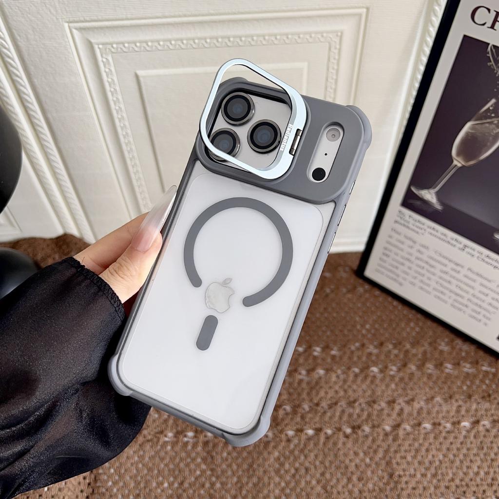Applicable iPhone17ProMax Magnetic Lens Holder Mobile Phone Case Apple 16Pro Airbag 15 Protective Case