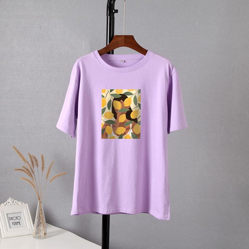 Hirsionsan Vintage Printing Cotton T Shirts Women New Soft Harajuku Loose Female Tees England Style Summer Casual Tops Gotic Graphic T Shirt