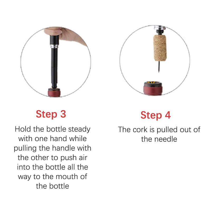 Pompă de aer Deschizător de sticle de vin Deschidetoare de șampanie Pin pneumatic din oțel inoxidabil