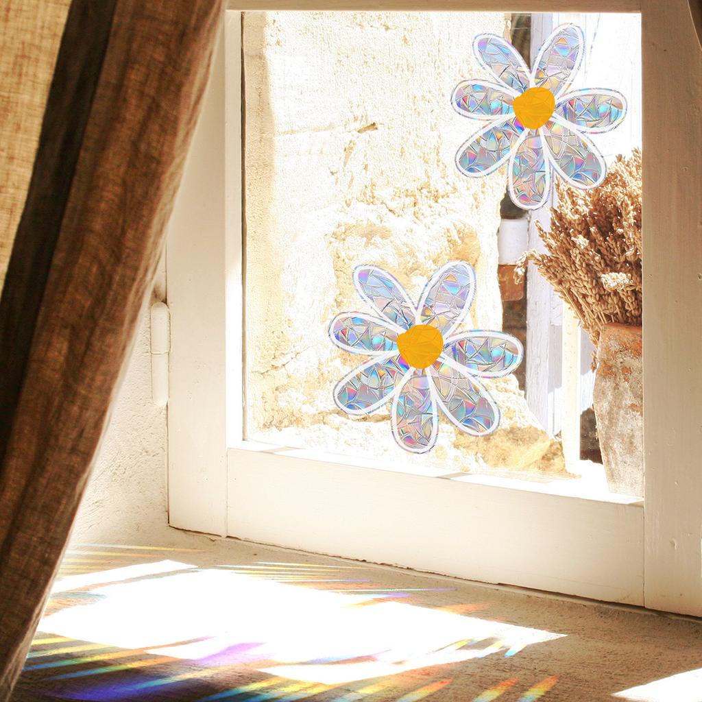 Blume Gänseblümchen bunt Sonnenlicht statische Aufkleber Fenster Fensterglas selbstklebende dekorative Wandaufkleber