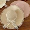 New bow lace straw hat women's summer seaside beach vacation sun hat large brim sun protection hat