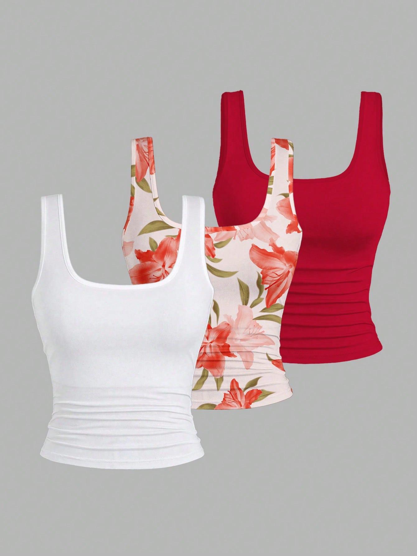 

2025 European-American Versatile Slim-Fit Women s Summer Camisole Set – Stylish Back Design, 3 Pieces 3XL