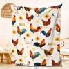 Cute Cock Blanket Chicken Digital Print Blanket Soft Plush Flannel Blanket For Sofa Office Camping