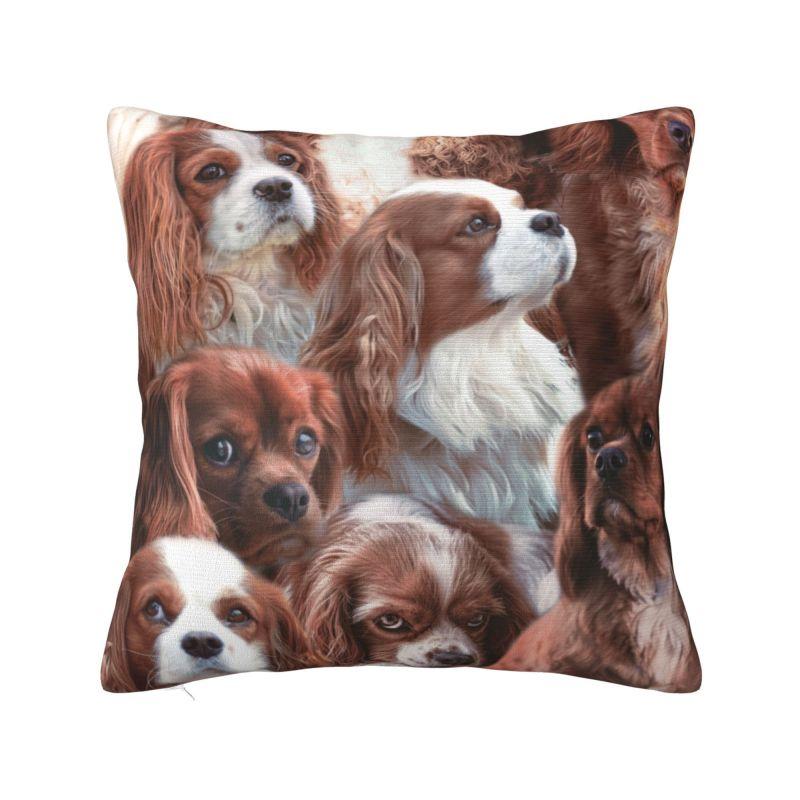 

Кавалер Кинг Чарльз спаниель Портреты питомцев Искусство Современная наволочка для диванной подушки Домашний декор Подушка с собакой 30x30cm 12x12in