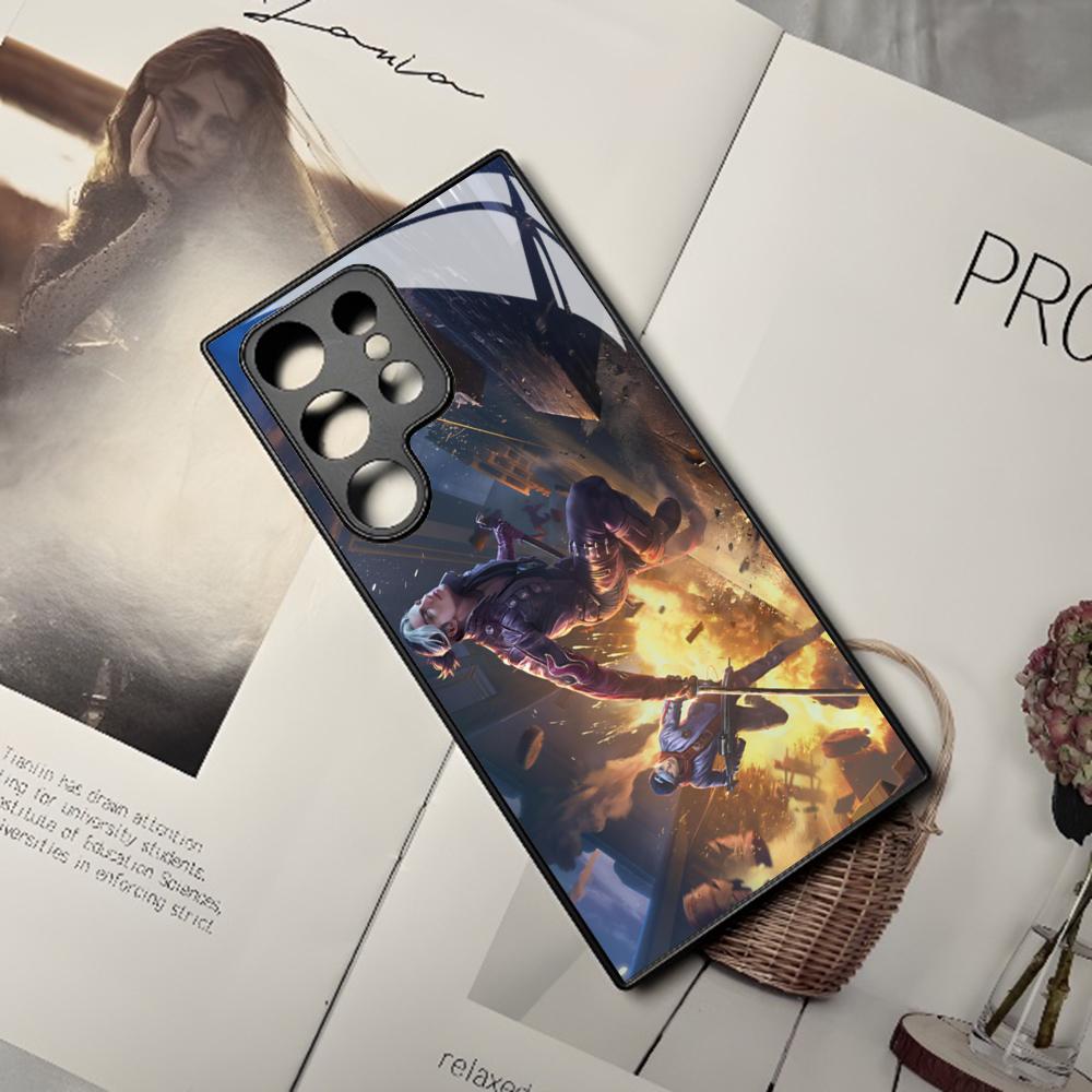 Free Fire Game Phone Case For Samsung Galaxy S25 S24 S23 S22 S20 S21 Note20 Edge Ultra Plus Fe Colored Silver Cover