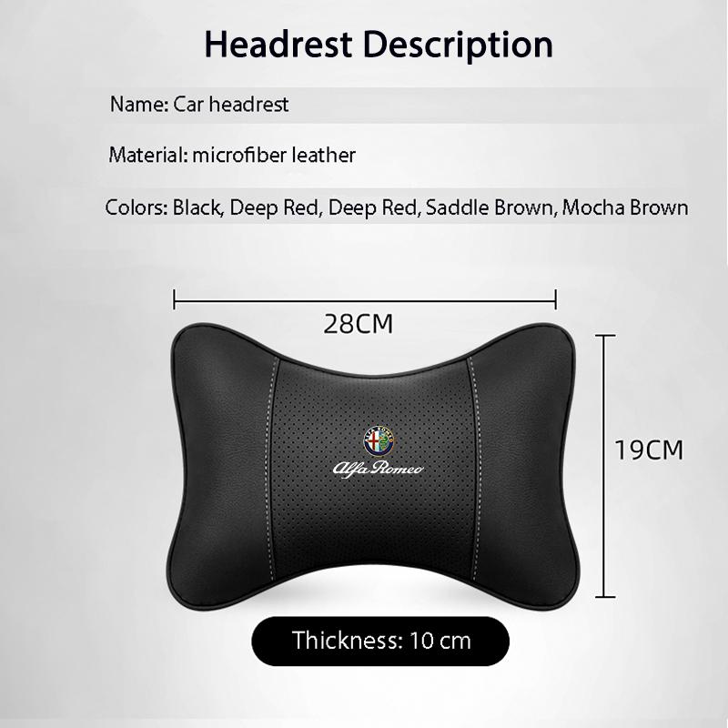 1Pcs Car Headrest Auto Breathable Seat Neck Pillow Accessories For Alfa Romeo Giulia Stelvio Giulietta 156 159 147 Mito Tonale