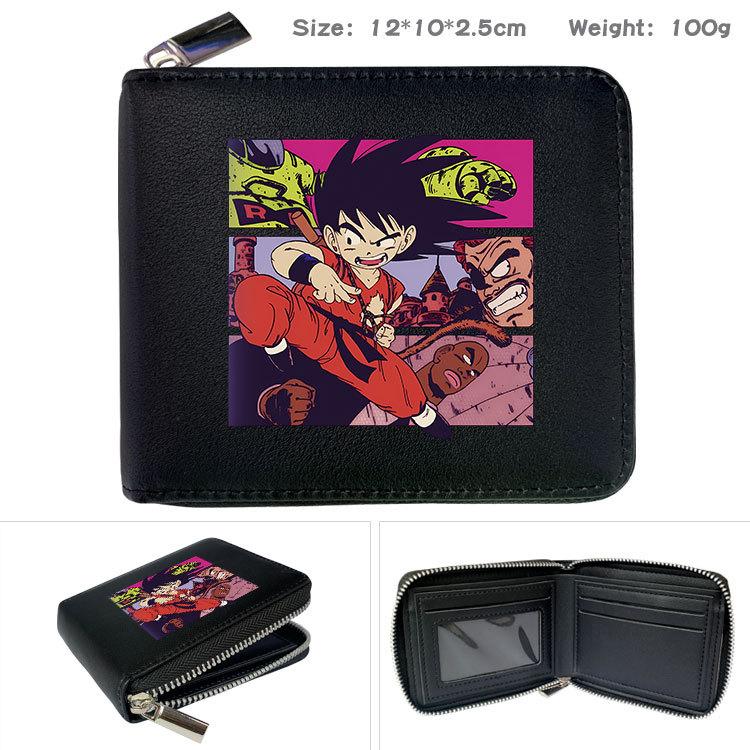 Dragon Ball Z Reißverschluss-Geldbörse Anime-Druck Kurz PU Karten-Münzbeutel Tragbar für Studenten Männer Frauen Goku Vegeta 1 Stück