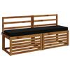 2 piece bench cushion set SOEST 2 pcs. 100percent  Polyester Black