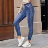 Jeans Elastic Waist Drawstring Stretch Jeans Woman