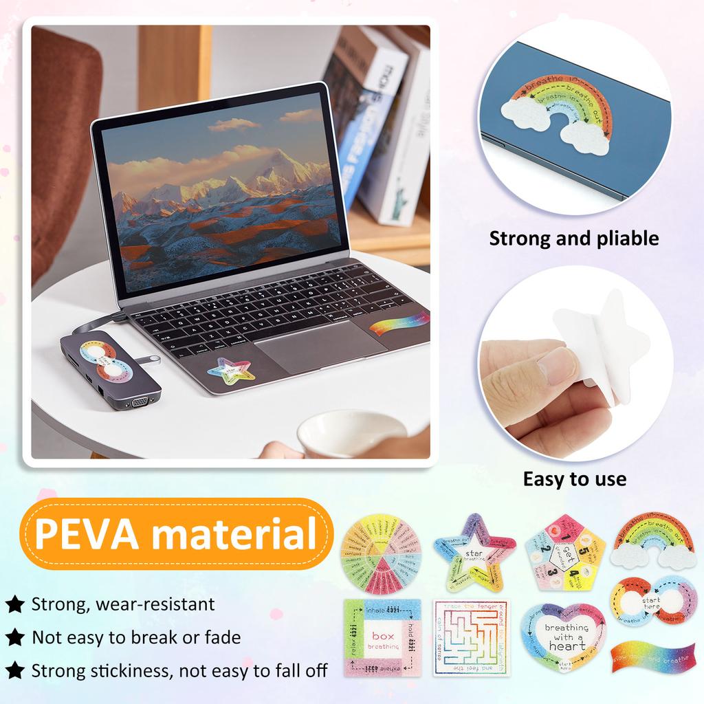 Anxiety Sensory Stickers Textured Calm Stickers Tactile Rough Textured Stickers for Relieve Adults Kids Teens Fidgets Stress