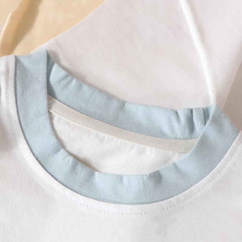Boys T-shirts Summer Tops for Kids Cartoon Short-sleeve Girls Tees Candy Color Children Shirts Cotton Teenager Clothes