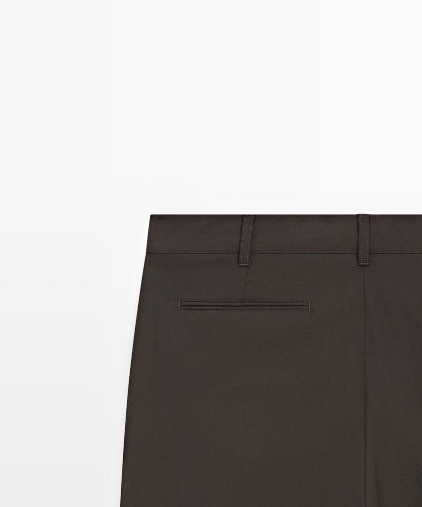 Masimodutti Relaxed Fit Cool Wool Blend Pants