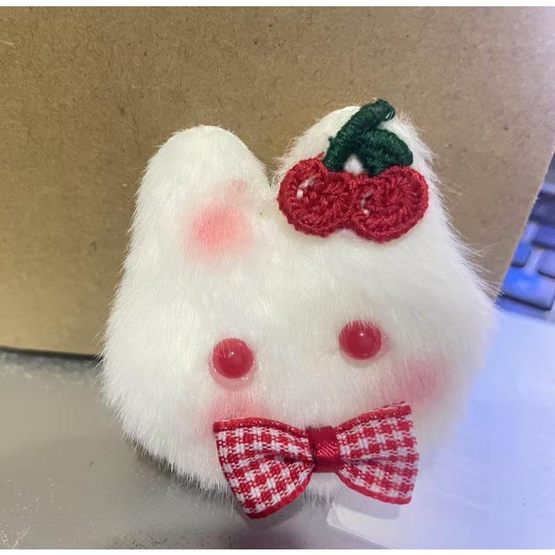 Sugar Gourd Rabbit Hairy Hair Band Hairpin Female Soft Cute Cute Blush Rabbit Hair Rope Student Ponytail Hair Accessories