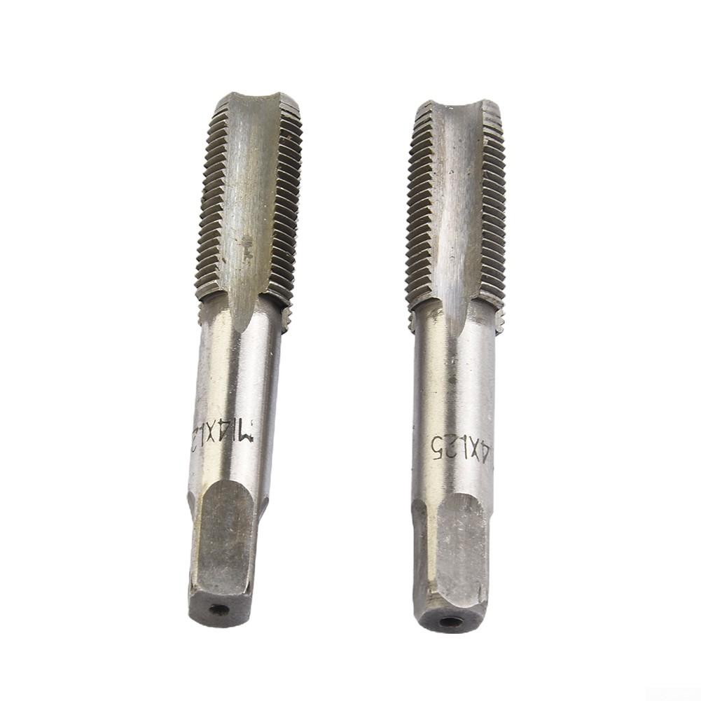Tap Set Tools CNC Machine Silver 2pcs High Speed Steel 14mmx1.25 Metric Taper