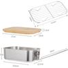 Lunchlåda i aluminium Campingmatlagning Bärbar Vikbar Lunch- Middagsbox med Bambulock Utomhuscampingmatlagning Metalllunchlåda