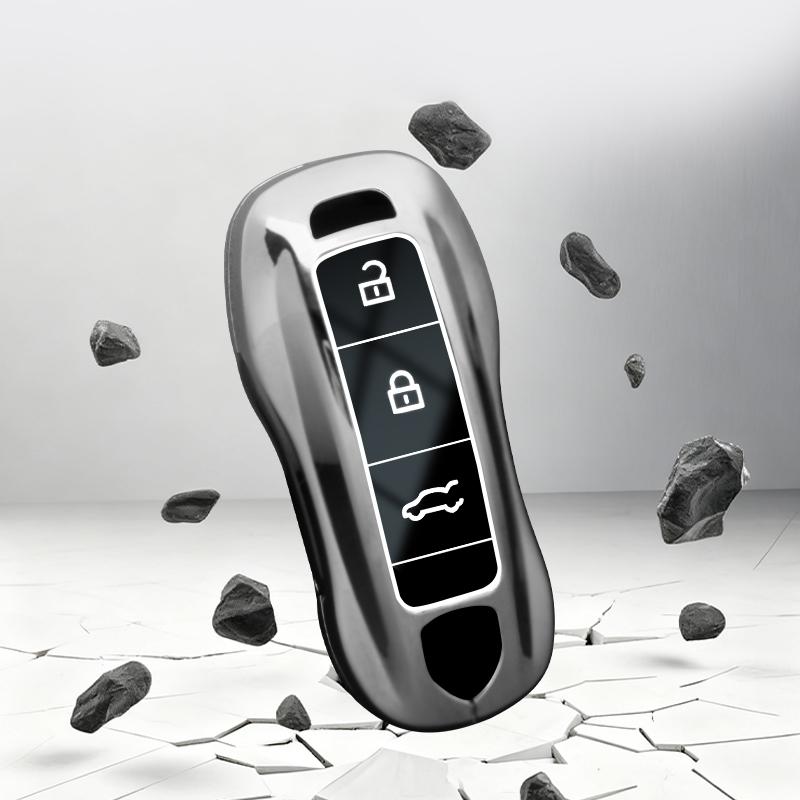 AION7 Alloy Car Key Case Cover Shell Fob For Porsche Cayenne 958 911 Lepin 996 Macan Boxster Panamera 997 944 924 Panamera 718 971 9YA