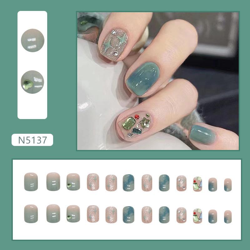 French Bow Press-On Student Nails: Handmade Short, Gentle Daily Wear