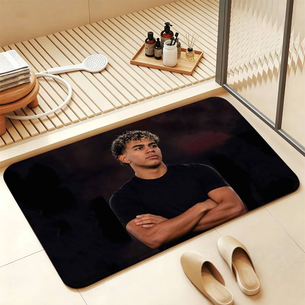 L-Lamine Yamal 19 Wonderkid Soft Comfortable Short Plush Rug Carpet mat Anti‑Slip Floor Mat Machine Washable Home Decor