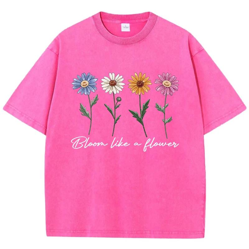 Printed Washed T-shirt Men's Cotton T-shirt Comfortable Round Neck T-shirt Men's Summer Outfit