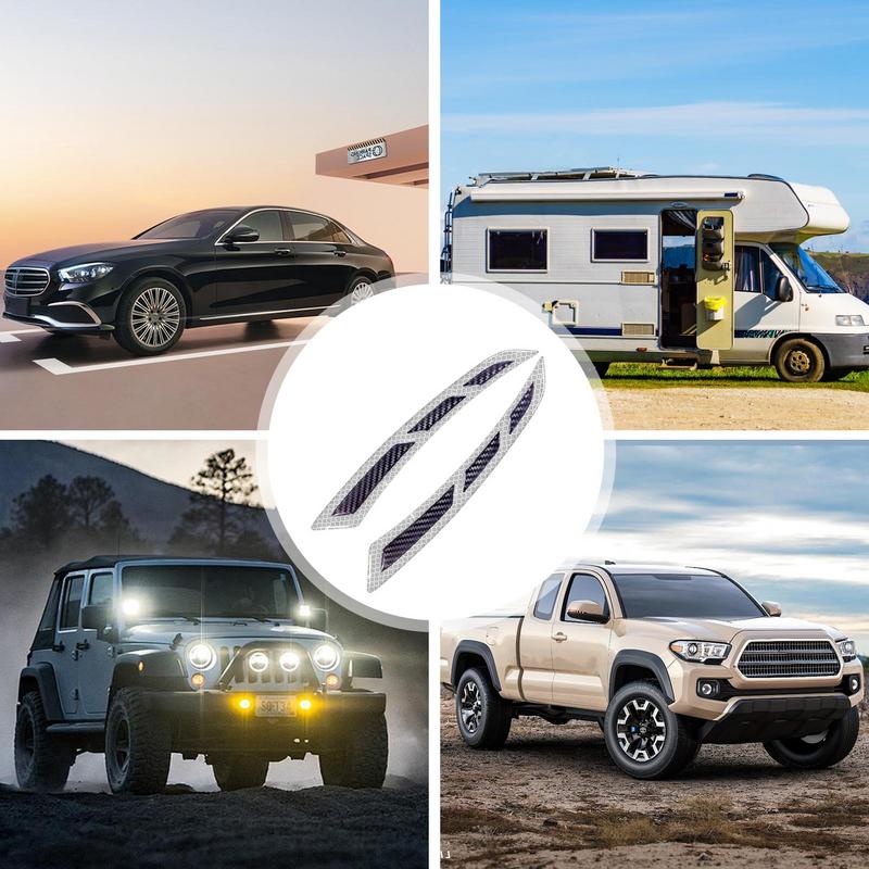 Car Reflective Stickers 2Pcs Automotive Reflective Stickers Automotive Sticker Waterproof Car Wheel Eyebrow Sticker For SUV