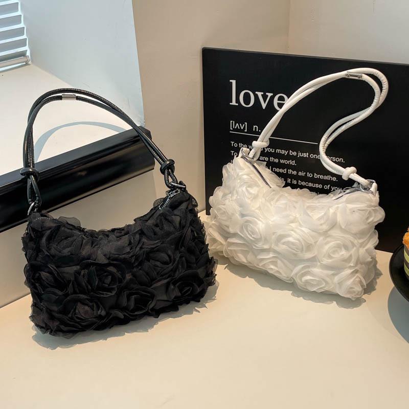 2025 Süße Blume Koreanischer Stil Schulterhandtasche - Frisch & Schlicht Lässiges Achseldesign für Herbst/Winter