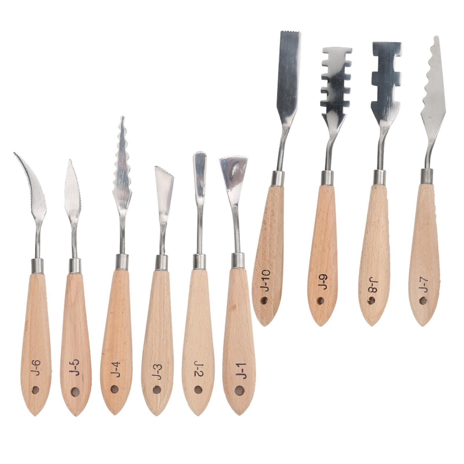 

10 шт. Нож-скребок для краски из нержавеющей стали, зубчатый, инструмент для масляной живописи, художественные принадлежности(10 шт )