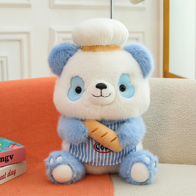 Panda Chef Plush Toy Cute Cartoon Baking Child Bedroom Decoration Gift Scene
