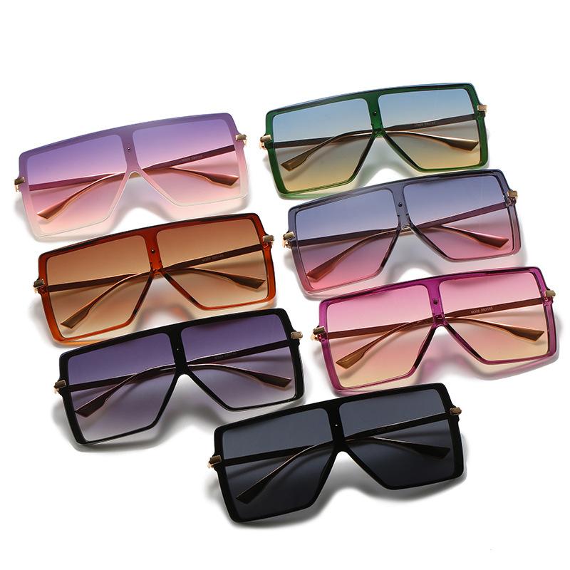 New Large Square Sunglasses, European And American Trend Integrated Face Covering Glasses, Women'S Personality Integrated Street Sunglasses