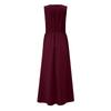 2023 Summer European & American Deep V-Neck Solid Color Maxi Evening Dress with Slit