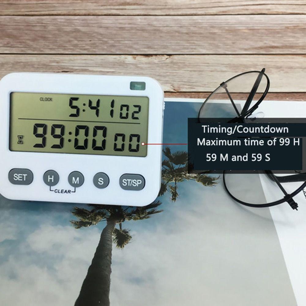 Dual Screen Kitchen Timer Vibration Cooking Timer LCD Reminder Timer  for Students' Learning