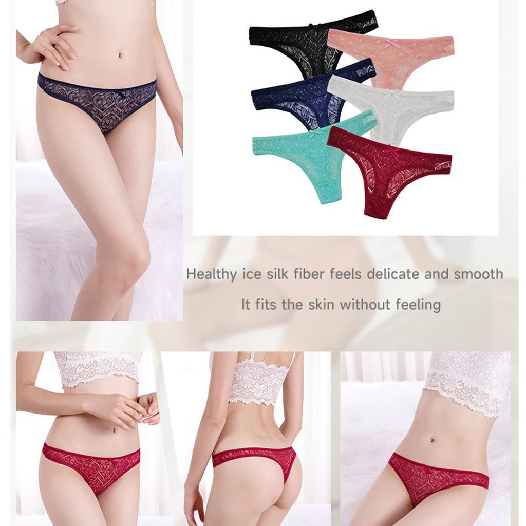 Low-Middle Waist Ladies Thong Panties, Non-marking Comfortable Breathable Women's T Pants Lace Sexy Women's Panties