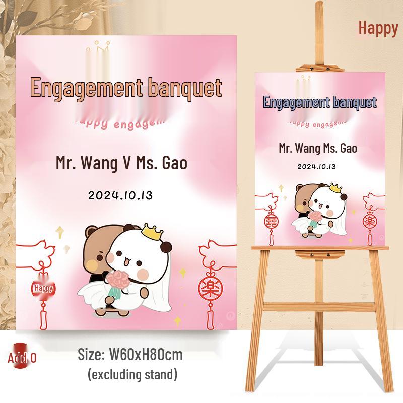 Custom Wedding Welcome Sign Display Stand: High-End Creative Decoration for Engagement Banquets