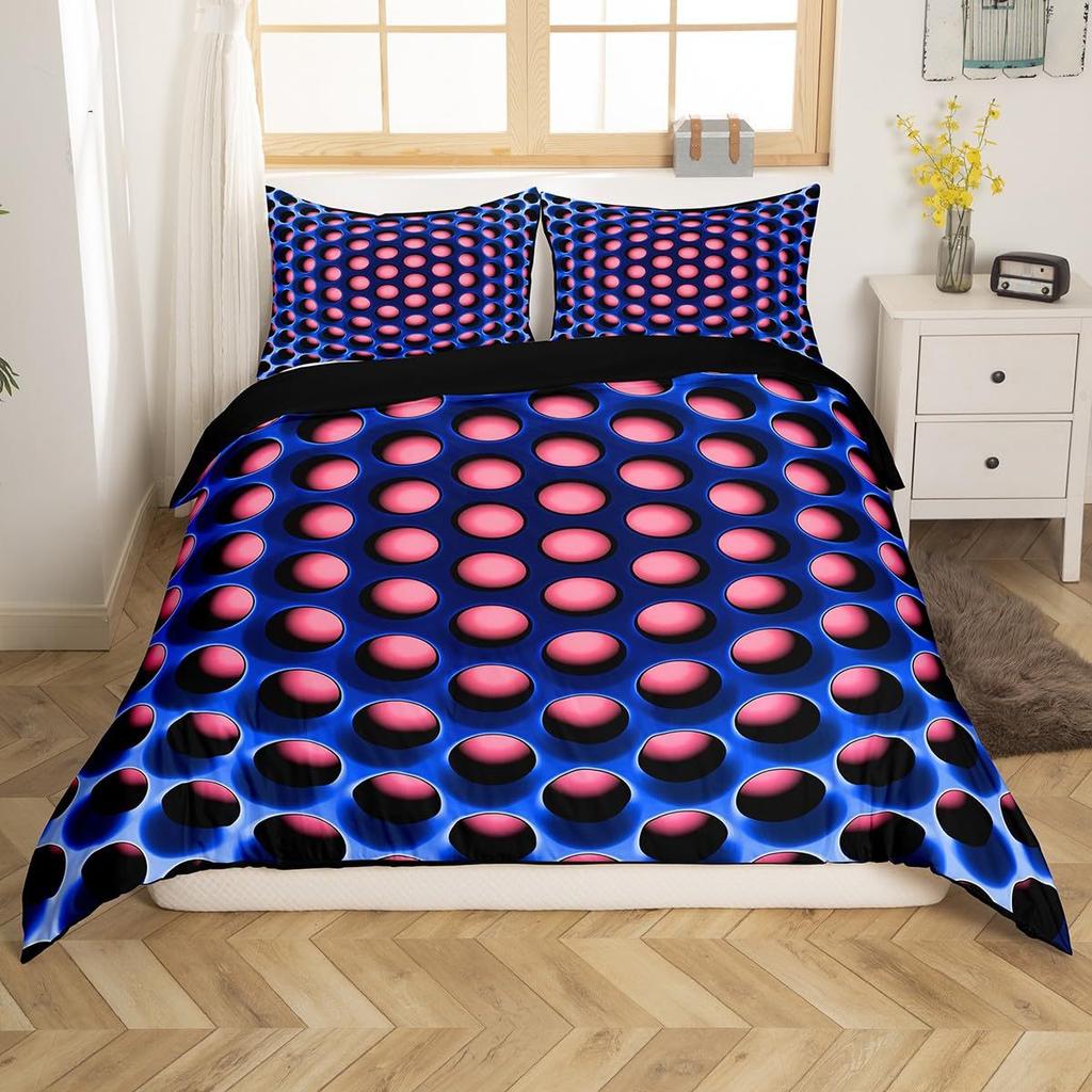 Abstract Honeycomb Coal 3D Digital Printing Three-Piece Set, Duvet Cover, Bedding Set With Pillowcase