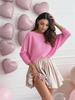 Spring 2025 Women's Off-Shoulder Loose Knit Wool Cardigan - 5 Colors Available