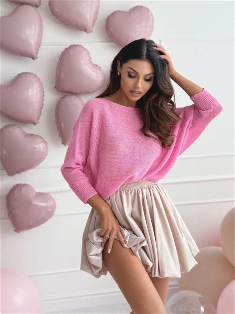 Spring 2025 Women's Off-Shoulder Loose Knit Wool Cardigan - 5 Colors Available