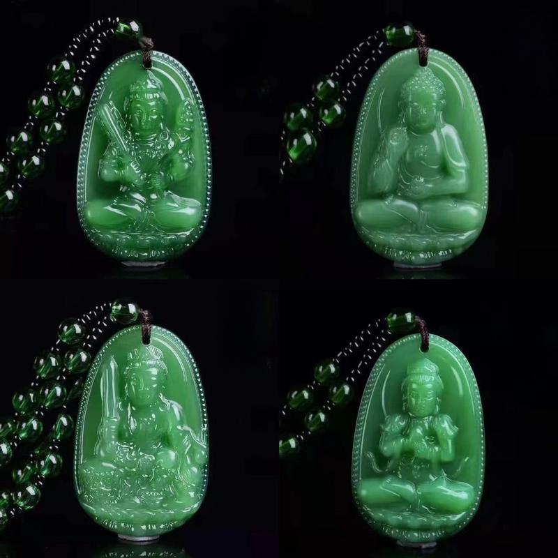 Chinese Lucky Amulet Buddha Necklace Manjushri Bodhisattva Guanyin Pendant For Men Women Long Sweater Chain Gift