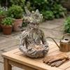 Mangeoire à oiseaux visage d'arbre drôle résine suspendue station d'alimentation pour oiseaux sculpture gardien de forêt montée sur arbre pour jardin arrière-cour