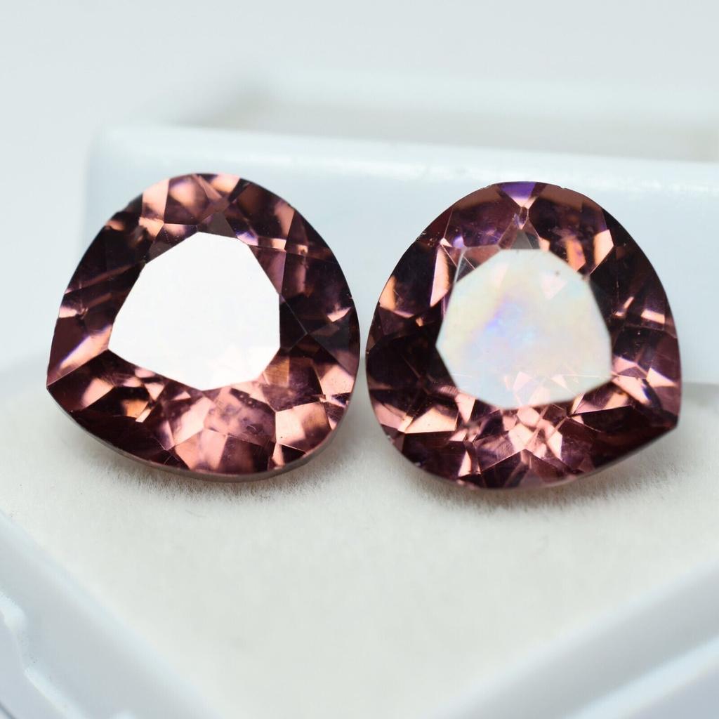 Stunning Natural Padparadscha Sapphire 18.20 Ct Pear Pair Certified Gemstone