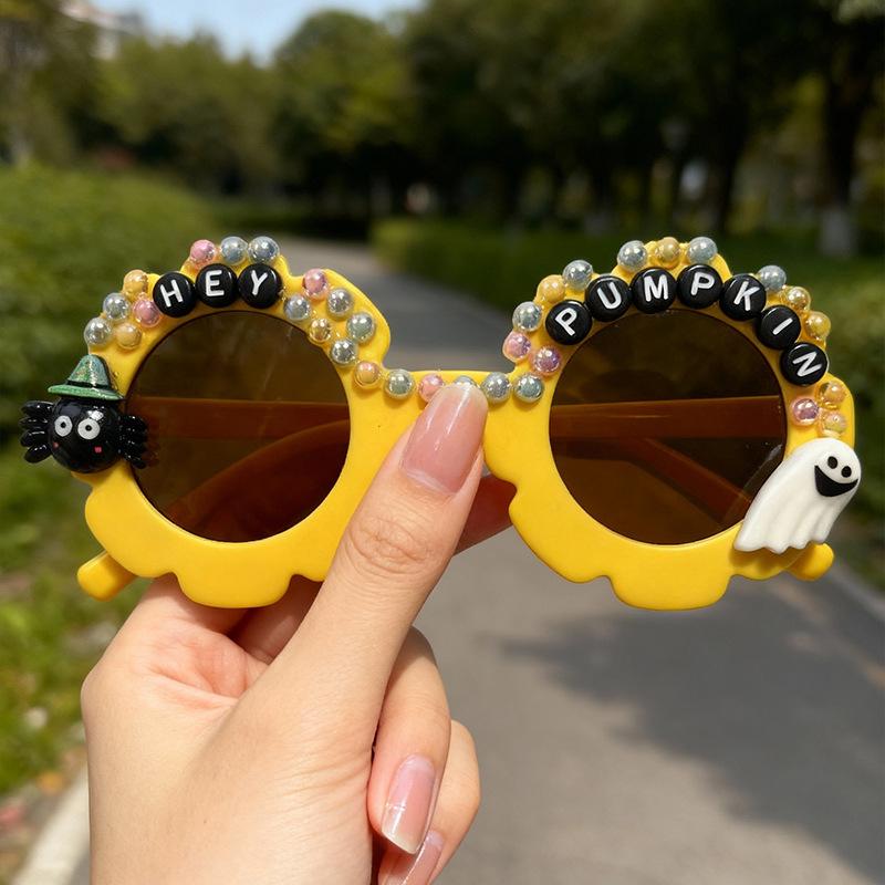 New men's and women's Halloween party skeleton ghost sunglasses pearl letter ghost glasses