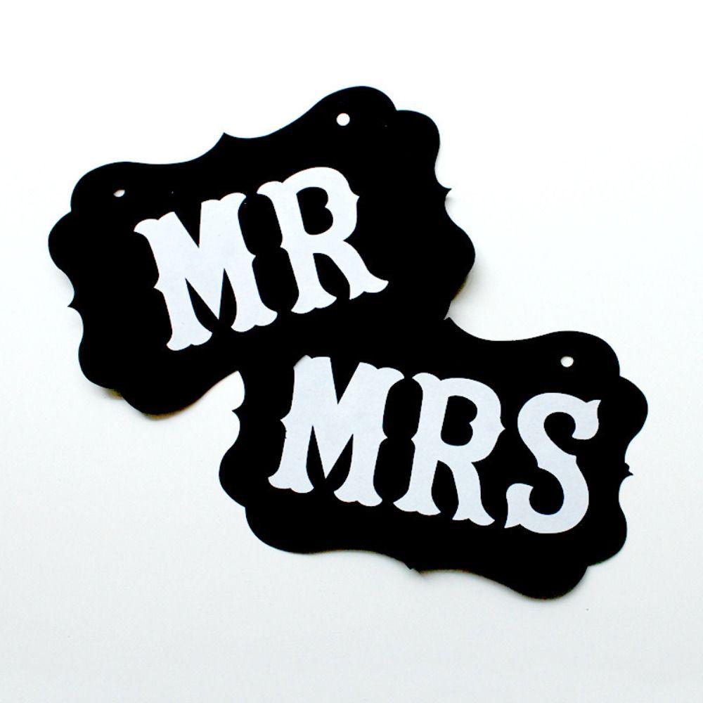 Elegant Wedding Paper Seat Sign Rustic Letter Hanging Sign Mr&Mrs Chair Back Sign  Bridal Shower