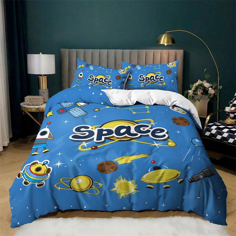 Comforter Starry Sky Galaxy Outer Space Bedding Set For Boys Girls Teen Cosmos Solar System Planet Comforter