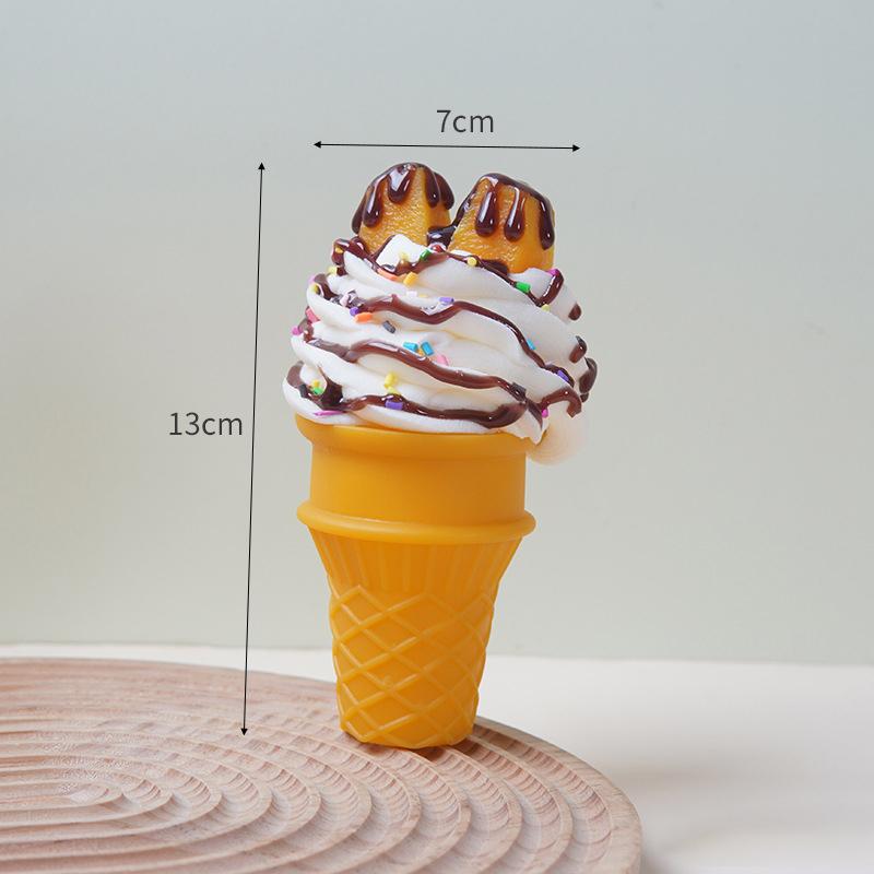 Realistic Simulation Ice Cream Artificial Food Model Fake Food Dessert Shop Ice Cream Cone Photography Props Decor Ornaments